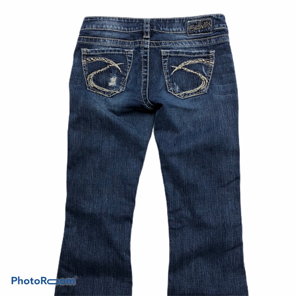 Silver Jeans Tuesday Distressed Boot Cut Jeans - Picture 6 of 8